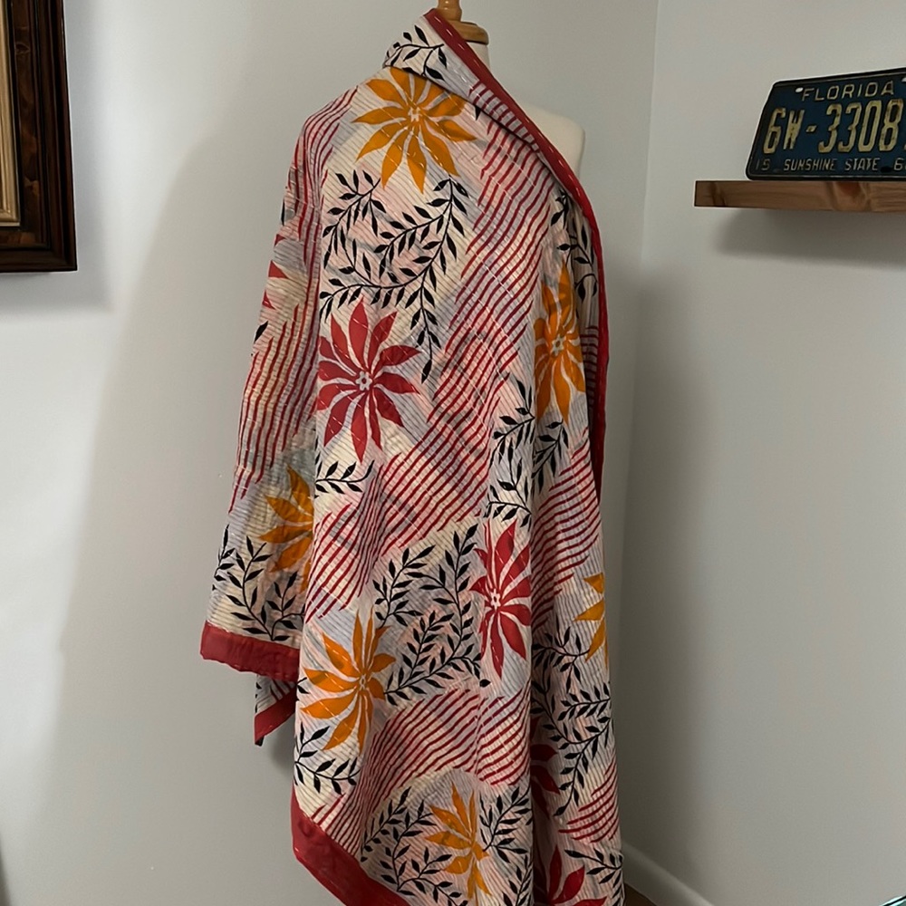Vintage Indian Kantha Quilt Throw